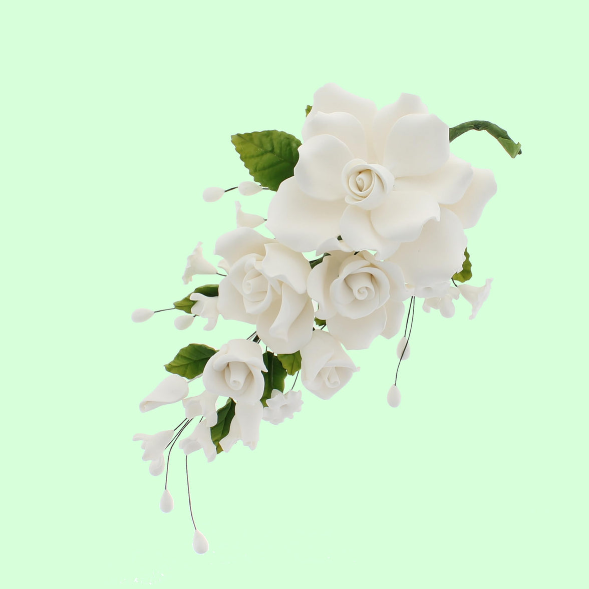 Wedding Cake Spray, Premium Rose Spray by Global Sugar Art, Large, White, 1 Count