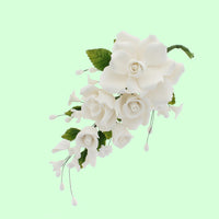 Wedding Cake Spray, Premium Rose Spray by Global Sugar Art, Large, White, 1 Count