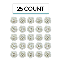 Classic Tea Rose Sugar Cake Flowers, by Global Sugar Art, Wired, White, Medium