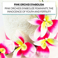 Orchid Sugar Cake Flower Sprays, Deep Pink and Yellow Double Orchid Spray, by Global Sugar Art