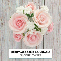 Rose Bouquet Cake Decoration, Elegant Garden Rose Cake Topper, by Global Sugar Art, Pink