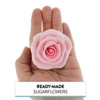 Shrub Rose Sugar Flowers for Cakes, by Global Sugar Art, Large, Pink