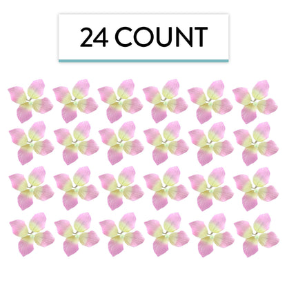 Pink Hydrangea Flowers, 1.5-inch, 24 Count