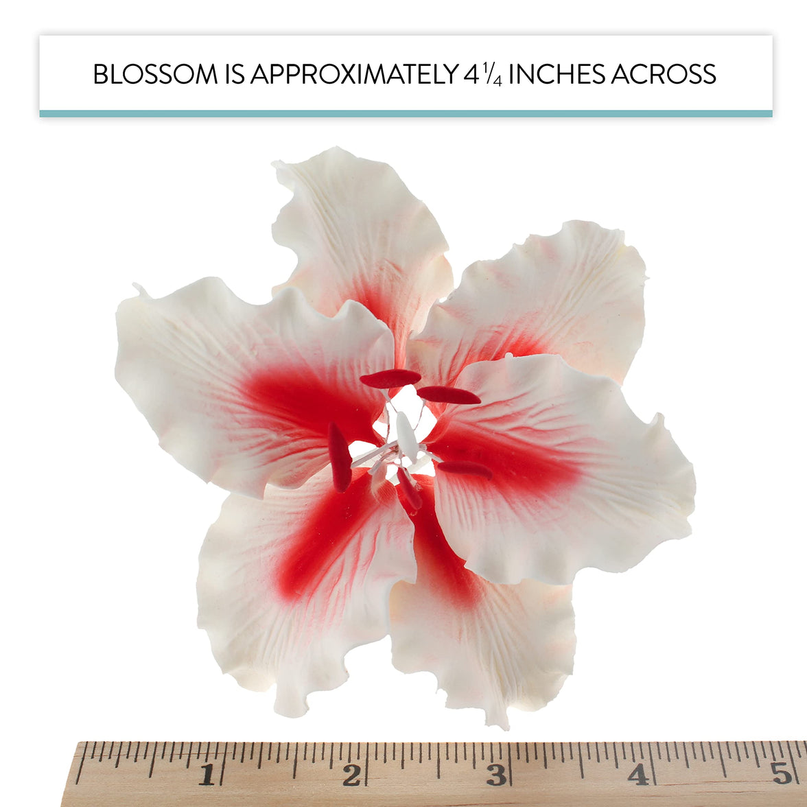 Rubrum Lily Cake Topper, Sugar Flower Lilies by Global Sugar Art, Red and White, 3 Count