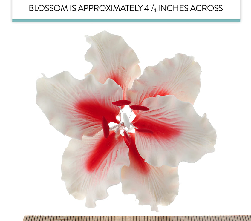 Rubrum Lily Cake Topper, Sugar Flower Lilies by Global Sugar Art, Red and White, 3 Count