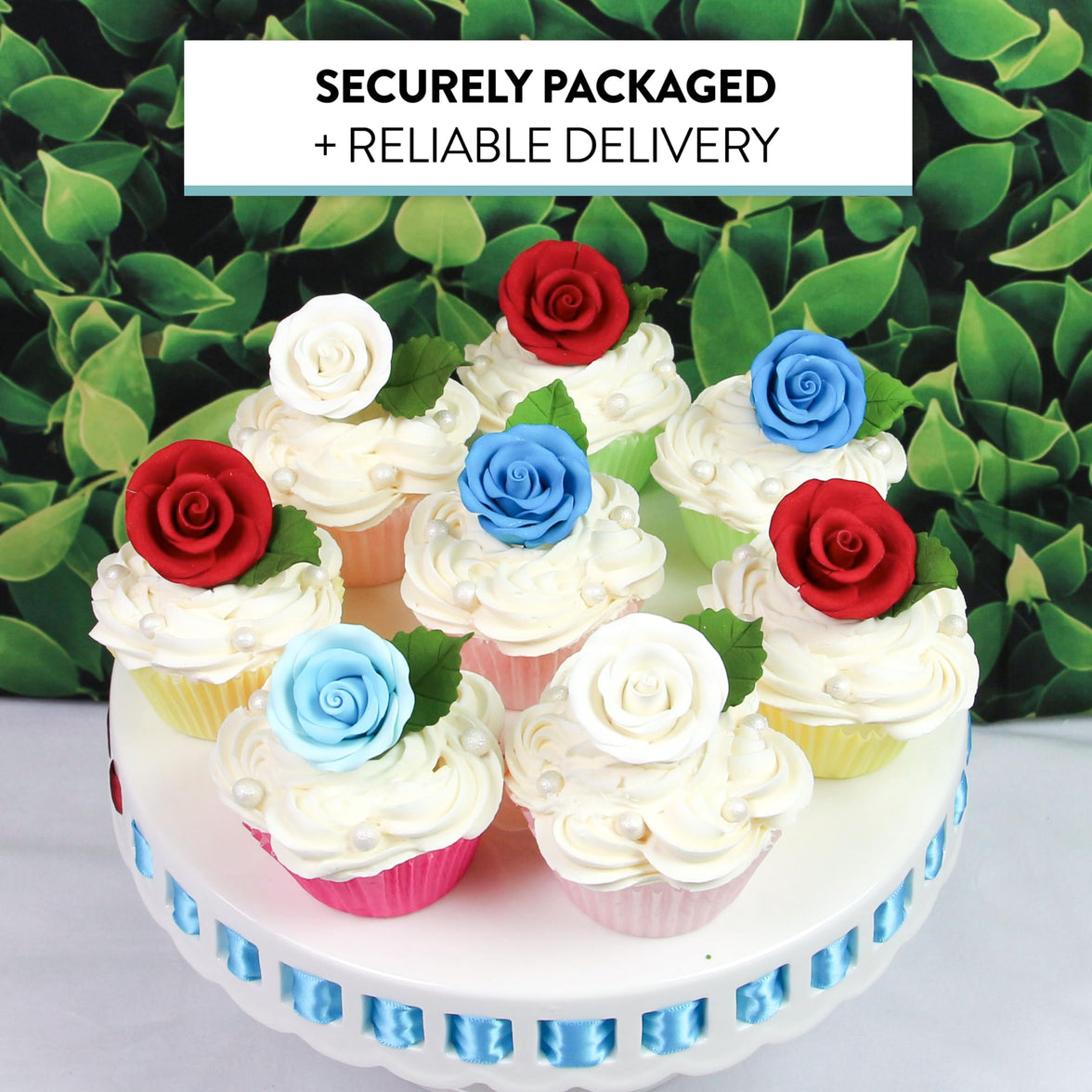 Premium Roses for Decorating Cakes and Cupcakes, by Global Sugar Art, Medium, Lavender Pink Yellow Peach