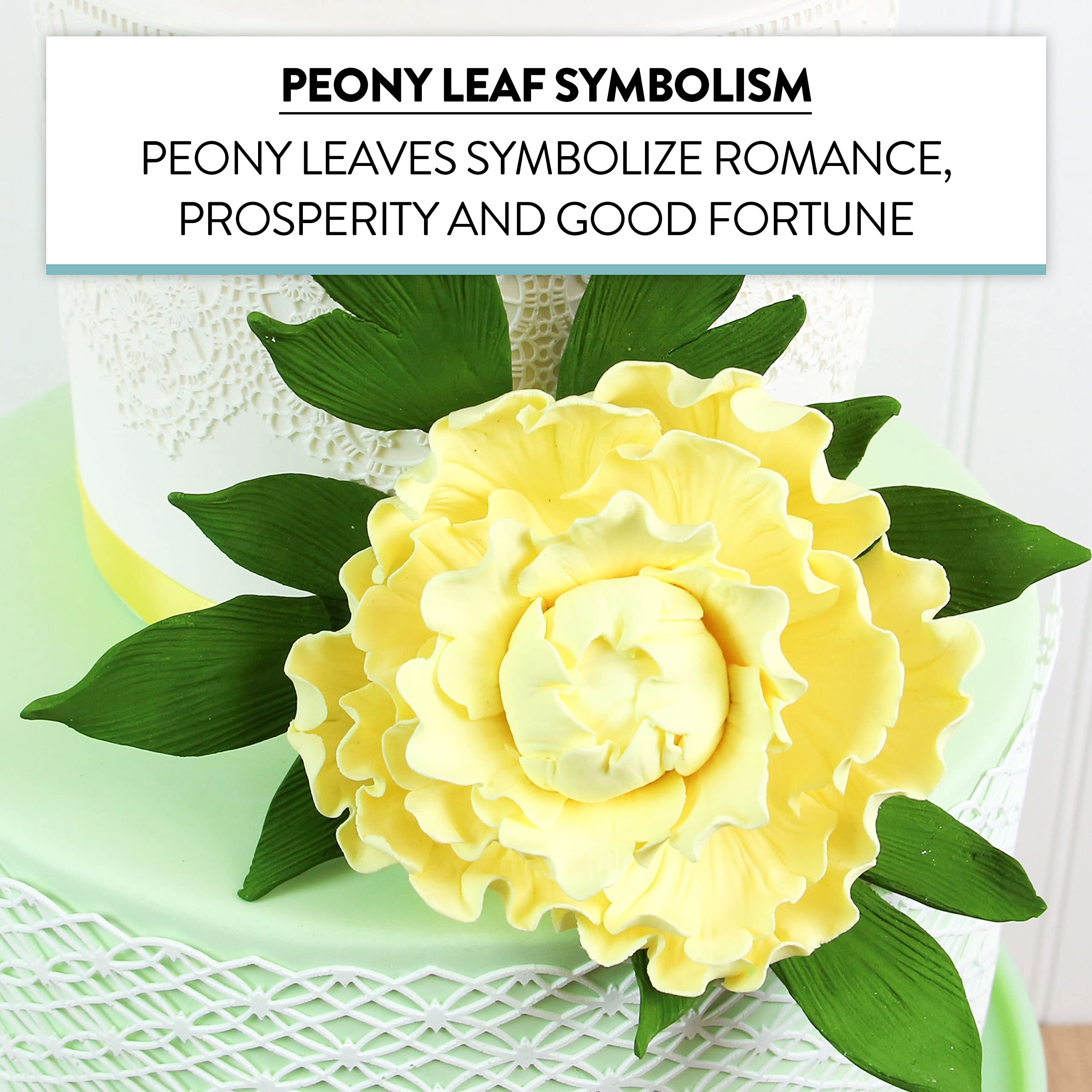 Peony Leaf  Spray  Cake Decoration by Chef Alan Tetreault, Global Sugar Art, 2 Count