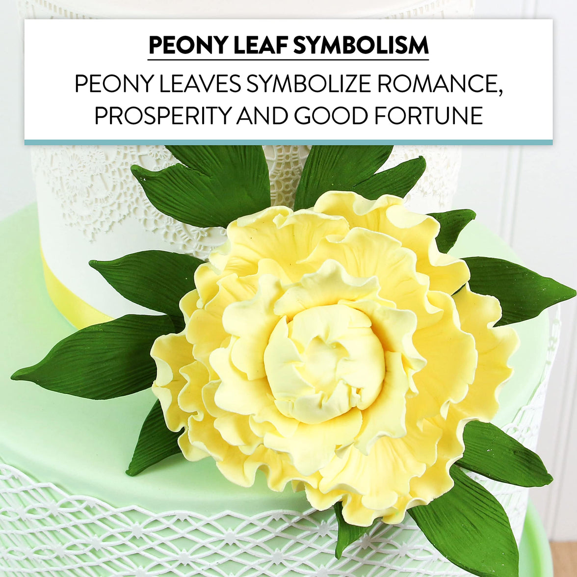 Peony Leaf  Spray  Cake Decoration by Chef Alan Tetreault, Global Sugar Art, 2 Count