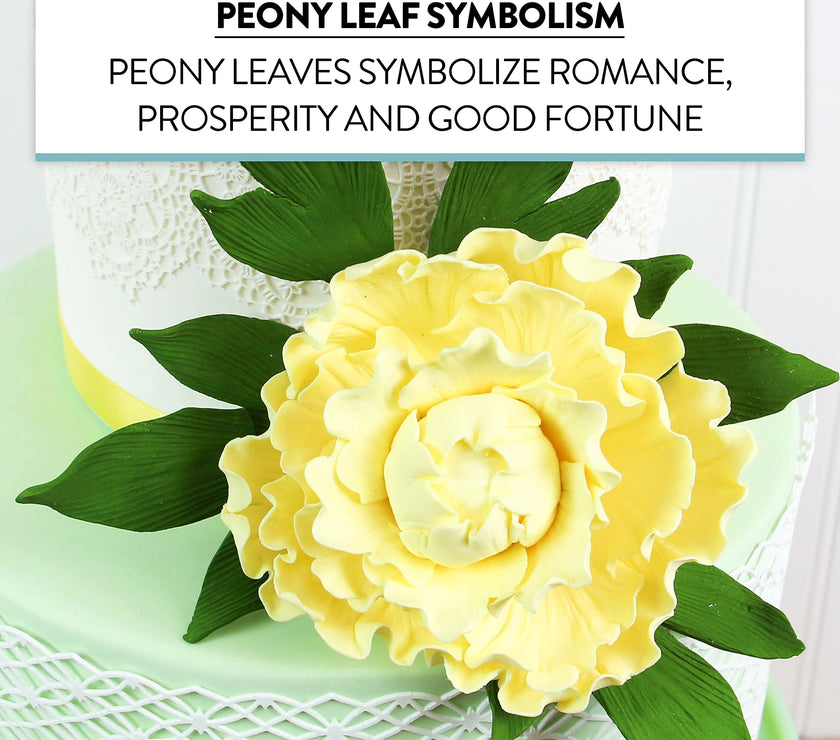 Peony Leaf  Spray  Cake Decoration by Chef Alan Tetreault, Global Sugar Art, 2 Count