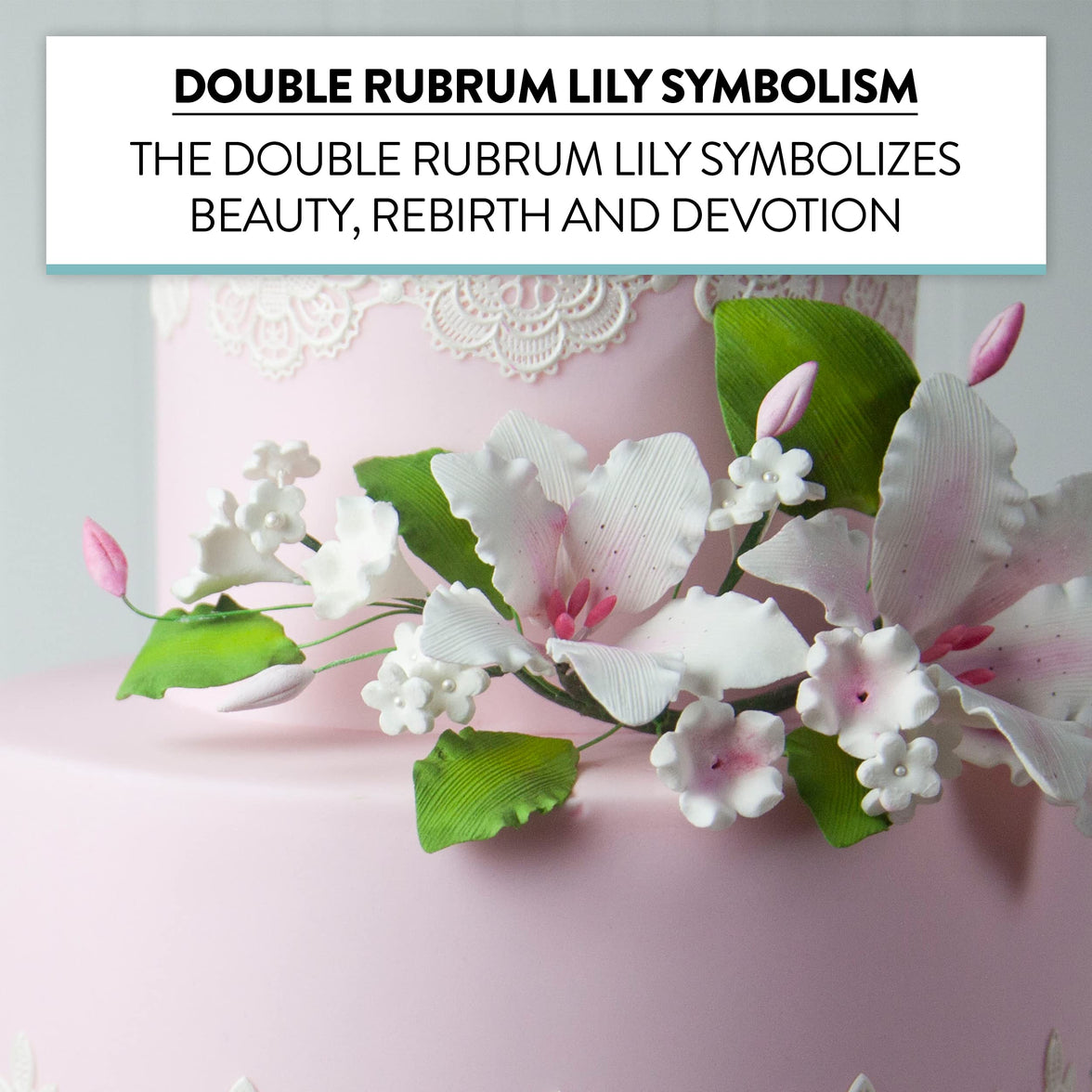 Sugar Lilies, Lily Flower Sprays, Cake Toppers by Global Sugar Art, Pink Double Rubrum Lily Spray