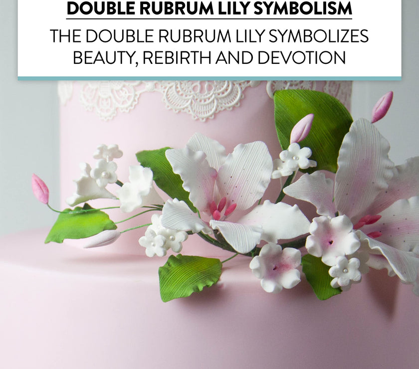 Sugar Lilies, Lily Flower Sprays, Cake Toppers by Global Sugar Art, Pink Double Rubrum Lily Spray