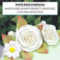Rose and Blossom Set, Sugar Flowers for Cakes, by Global Sugar Art, White Roses and Blossoms