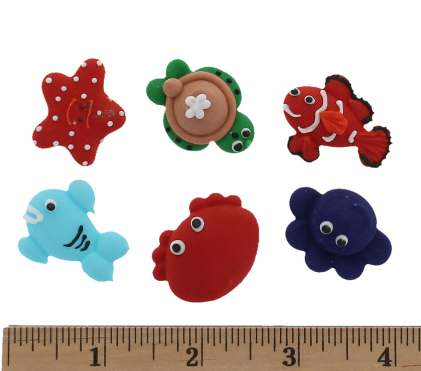 Under the Sea Royal Icing Decorations for Birthday Cakes, Cupcakes and Cookies, by Global Sugar Art