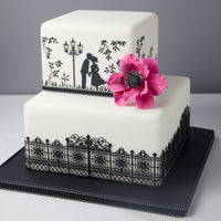 Global Sugar Art Sugar Hot Pink and Black Anemone by Chef Alan Tetreault, 3 Count