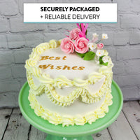 Petite Rose Spray, Sugar Flower Spray for Cakes, by Global Sugar Art, Pink 2 Count