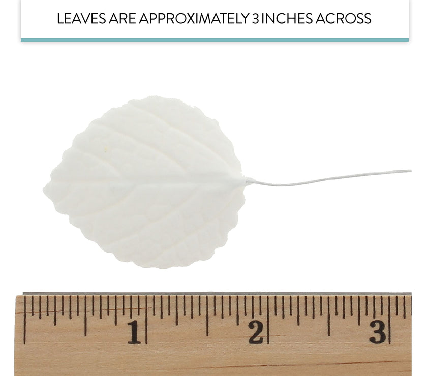 Hydrangea Leaves, Gum Paste Cake Decorations by Global Sugar Art, White, Multiple Sizes