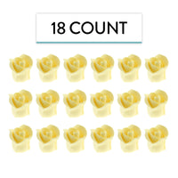 Tiny Rose Sugar Flowers, Edible Cupcake Toppers, Extra Small, by Global Sugar Art, Yellow