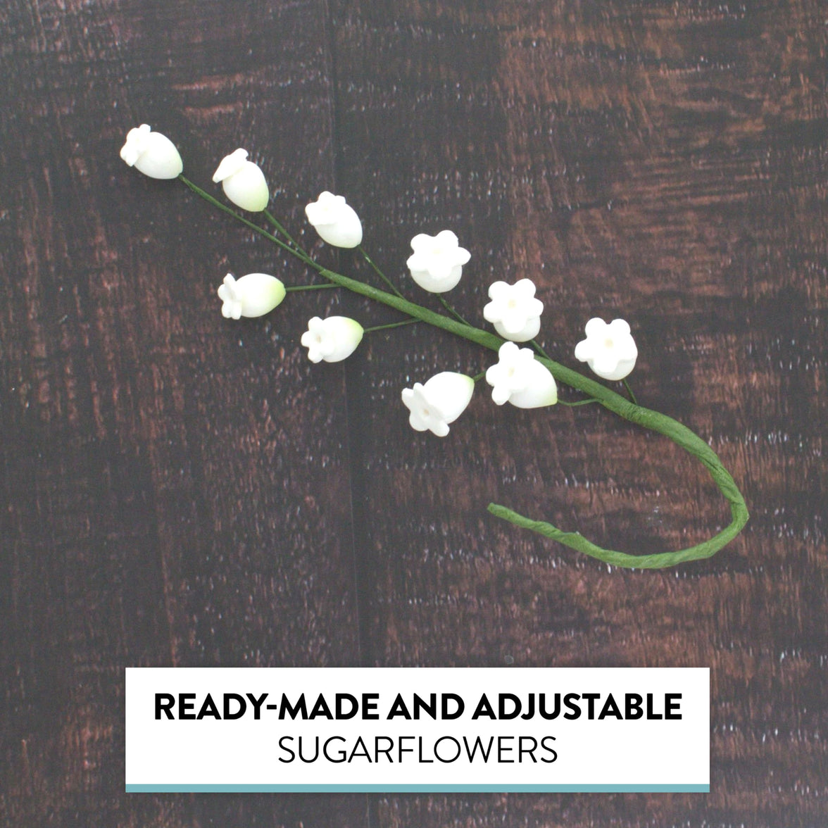 Lily of the Valley Sugar Cake Flowers, Filler Spray by Global Sugar Art, White, 5 Count