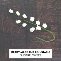 Lily of the Valley Sugar Cake Flowers, Filler Spray by Global Sugar Art, White, 5 Count