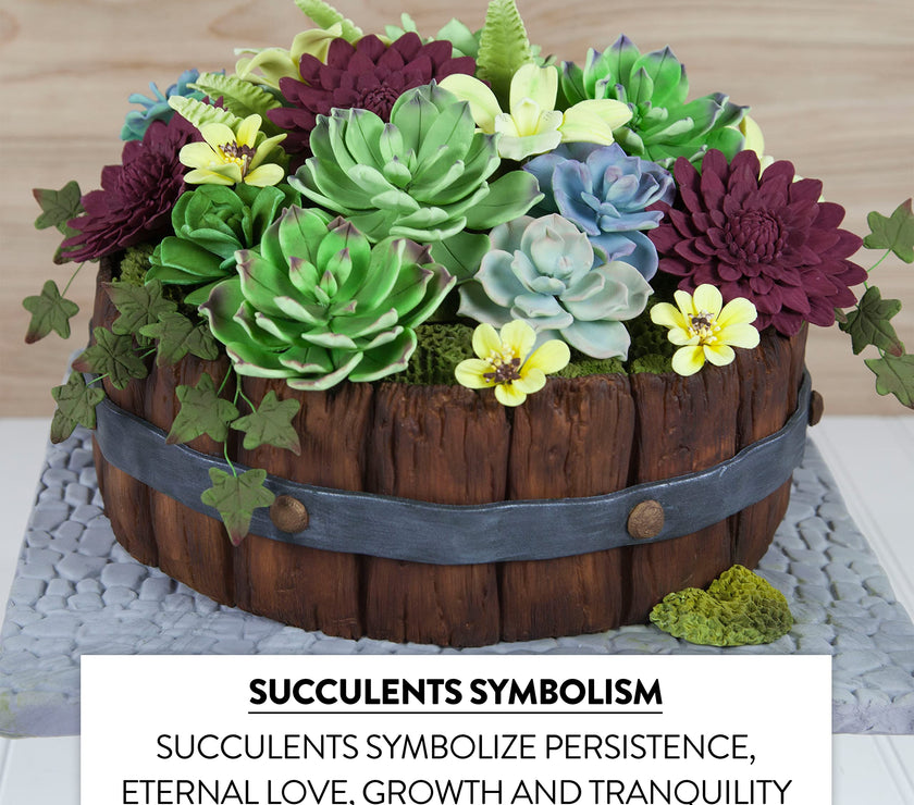 Global Sugart Art Succulents Parva Assortment Sugar Cake Flowers, 3 Count by Chef Alan Tetreault