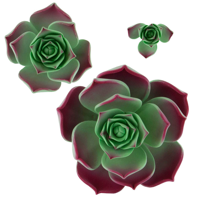 Global Sugar Art Succulent Taurus Sugar Cake Flowers Assortment with Wire, 3 Count by Chef Alan Tetreault