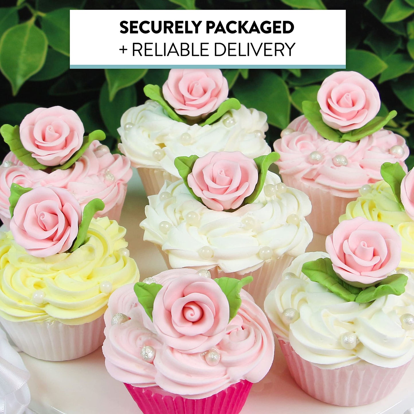 Edible Rose & Leaf Kit, Pink, 1.25-inch