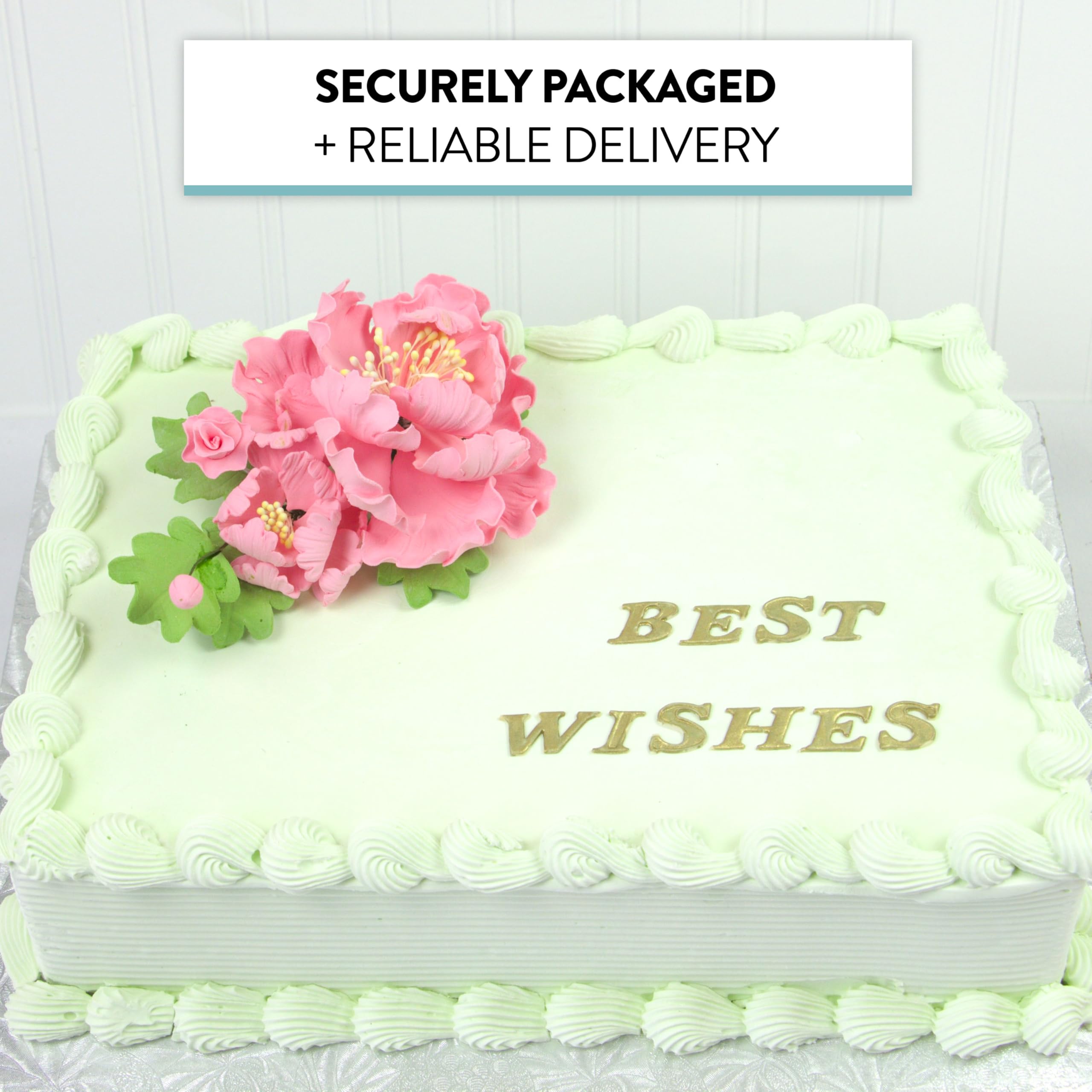 Premium Peony Sprays for Cake Decorating by Global Sugar Art, Pink Open