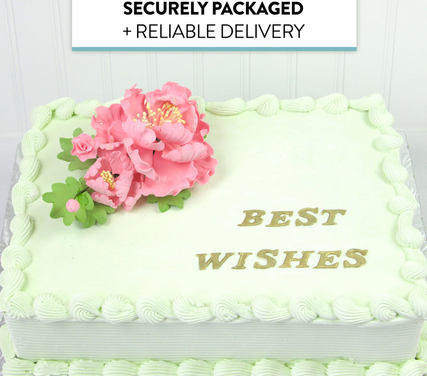 Premium Peony Sprays for Cake Decorating by Global Sugar Art, Pink Open