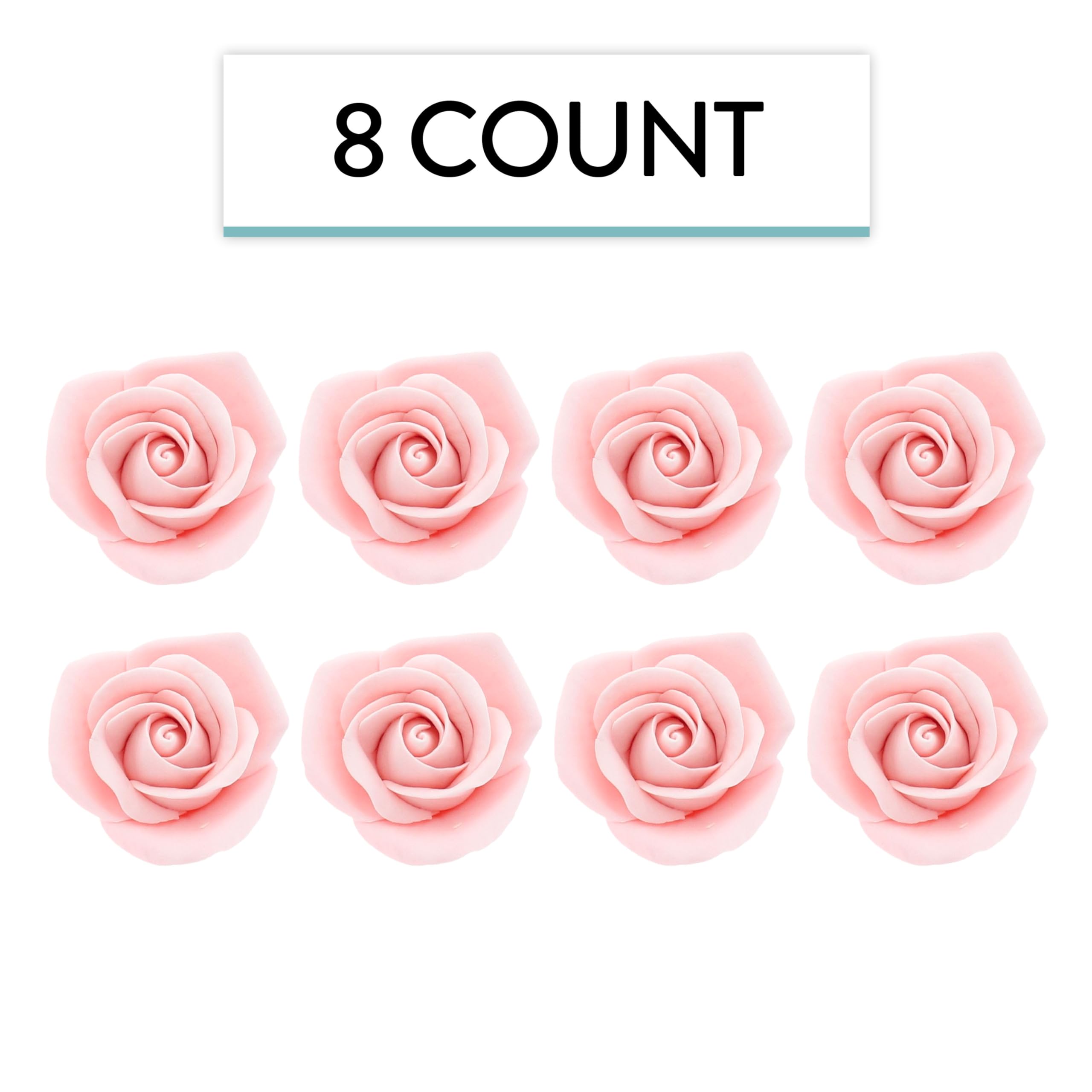 Peace Rose Sugar Flowers for Cake Decorating, by Global Sugar Art, Medium, Pink