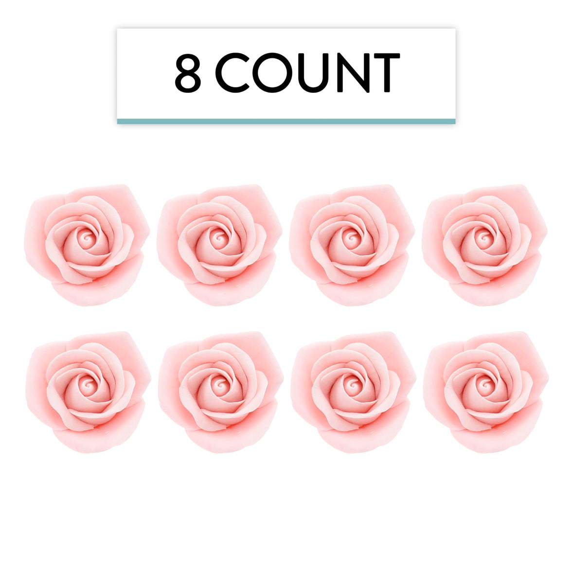 Peace Rose Sugar Flowers for Cake Decorating, by Global Sugar Art, Medium, Pink