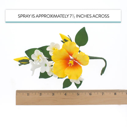 Yellow Tropical Hibiscus Plumeria Spray