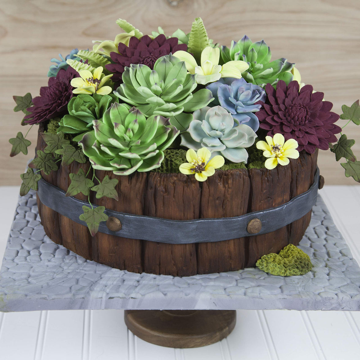 Global Sugar Art Succulents Sugar Cake Flowers, Garden Variety, by Chef Alan Tetreault