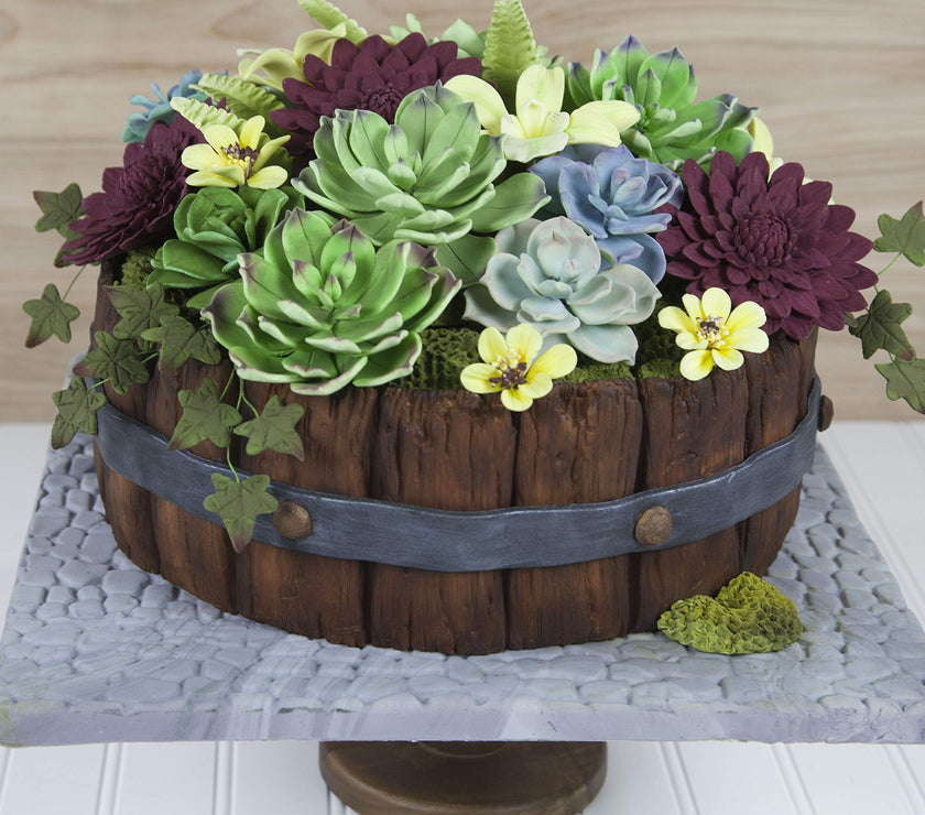 Global Sugar Art Succulents Sugar Cake Flowers, Garden Variety, by Chef Alan Tetreault
