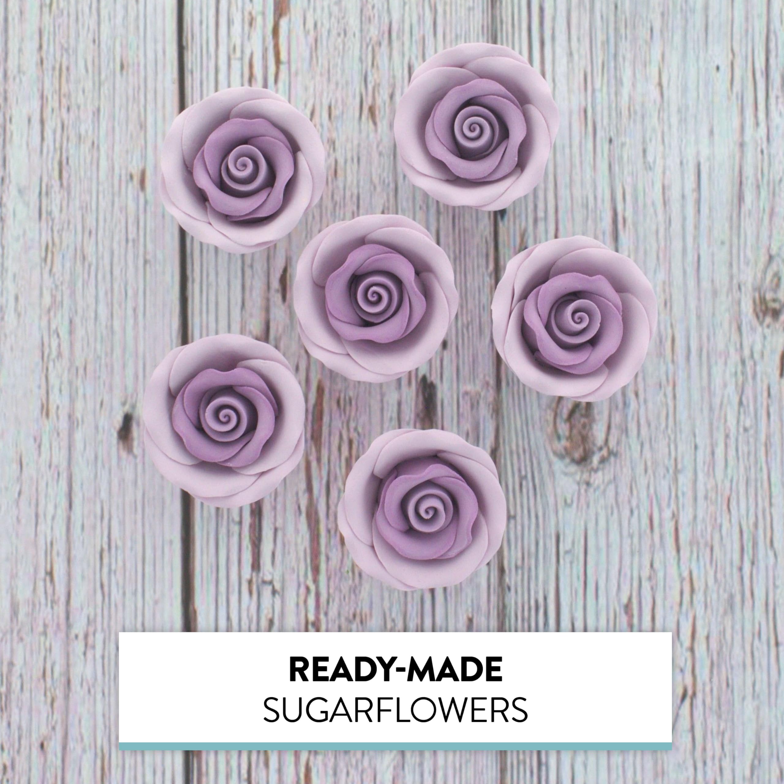 Premium Roses for Decorating Cakes and Cupcakes, by Global Sugar Art, Medium, Lavender Pink Yellow Peach