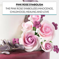 Rose Bouquet Cake Decoration, Elegant Garden Rose Cake Topper, by Global Sugar Art, Pink and Lavender