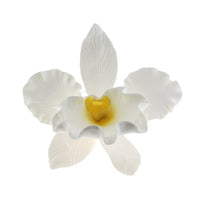 Orchid Sugar Cake Flowers, Cattleya Orchid, by Global Sugar Art, Large, White, 1 Count