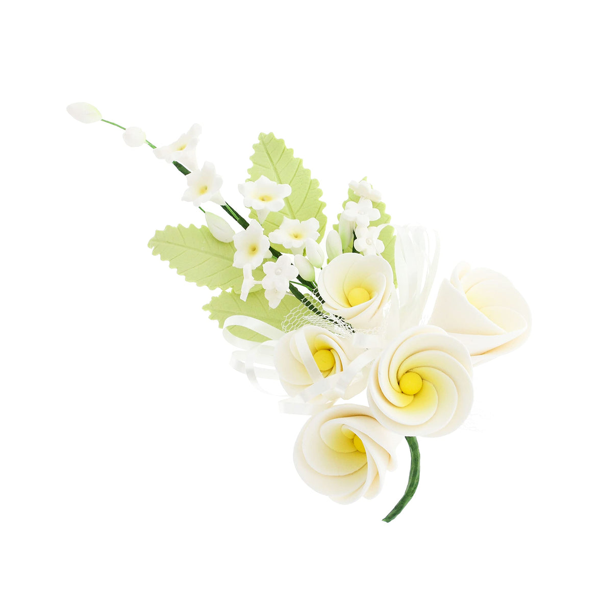 Tropical Cake Topper Frangipani Spray Gum Paste Flower by Global Sugar Art, Small