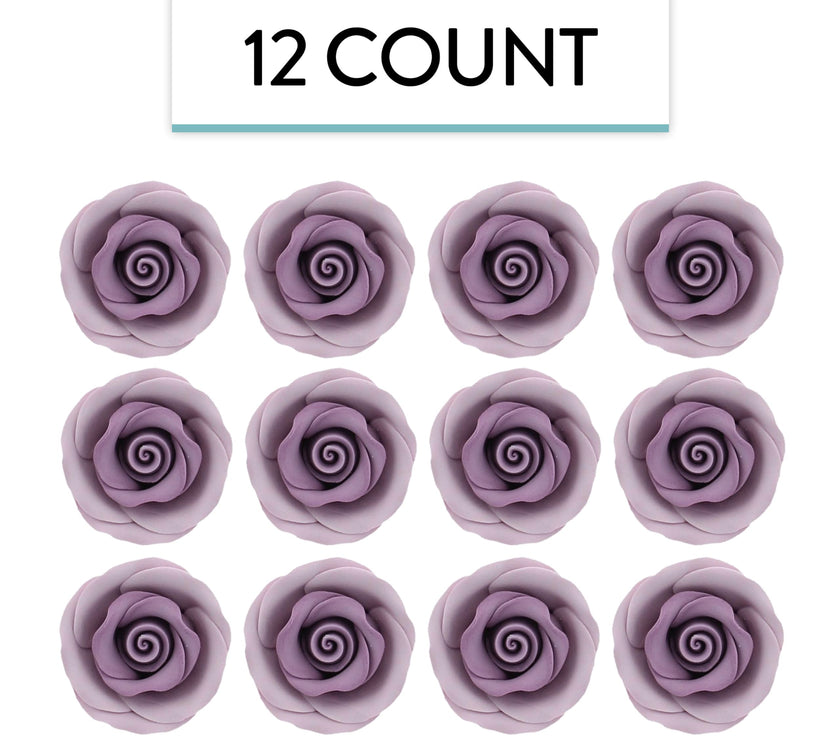Premium Roses for Decorating Cakes and Cupcakes, by Global Sugar Art, Medium, Lavender Pink Yellow Peach