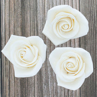 Peace Rose Sugar Flowers for Cake Decorating, by Global Sugar Art, Medium, White