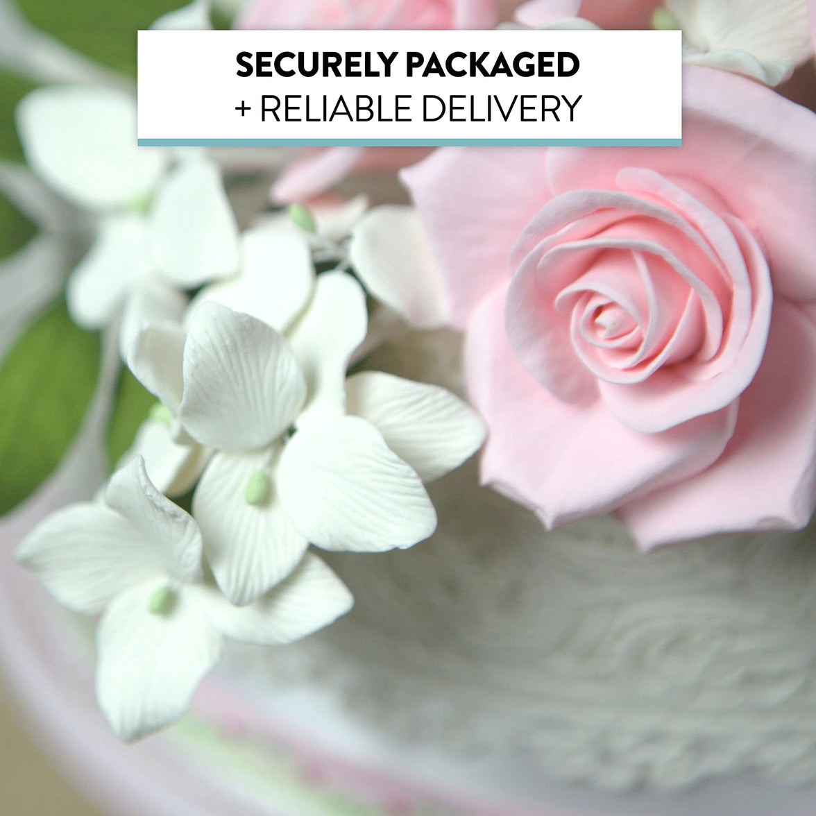 Peace Rose Sugar Flowers for Cake Decorating, by Global Sugar Art, Large, Pink