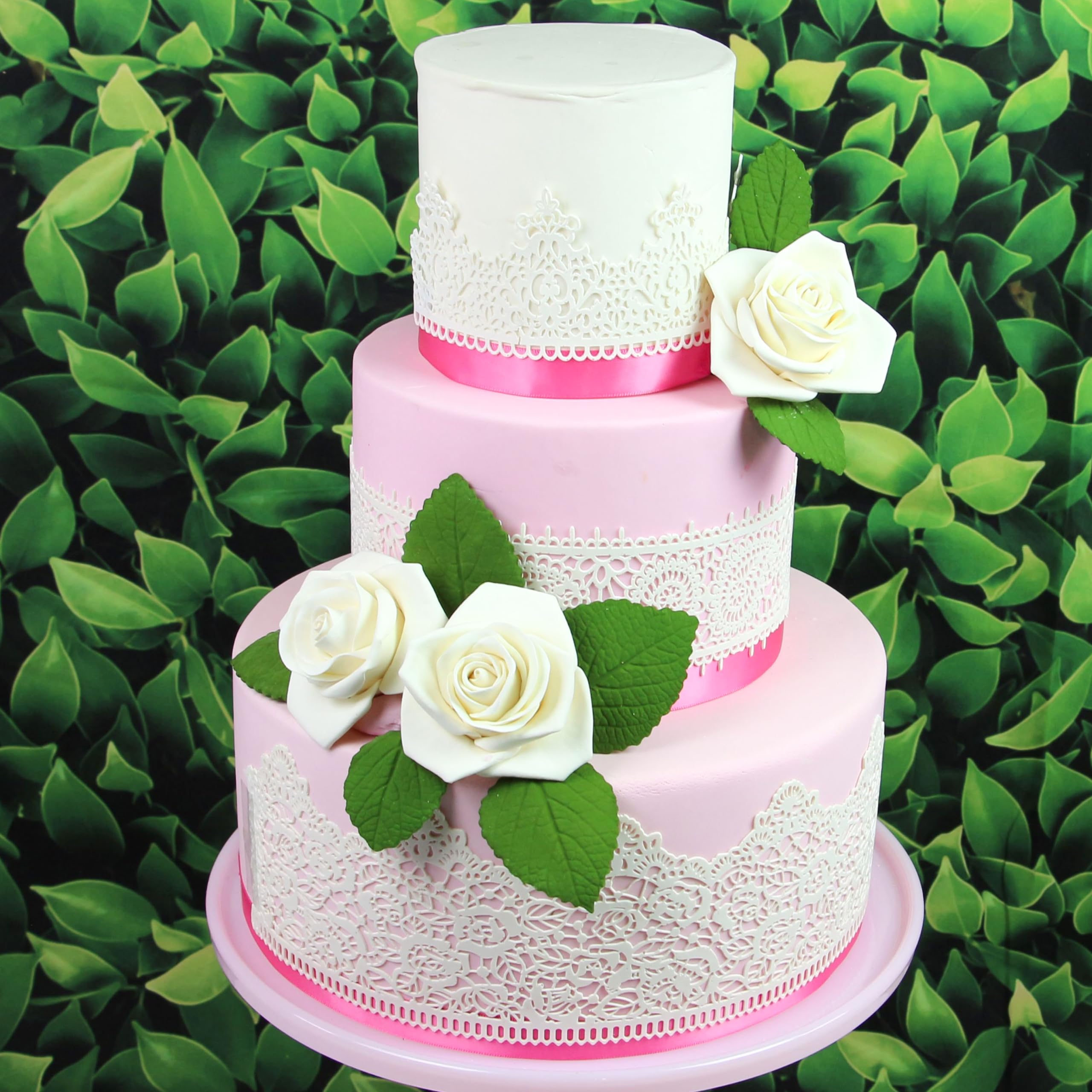 Peace Rose Sugar Flowers for Cake Decorating, by Global Sugar Art, Large, White