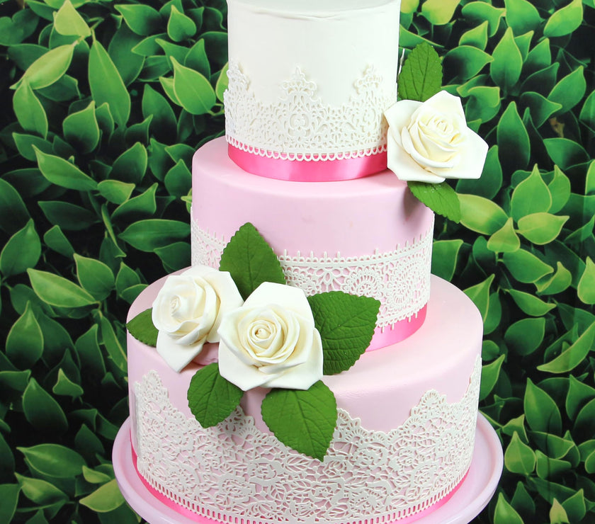 Peace Rose Sugar Flowers for Cake Decorating, by Global Sugar Art, Large, White