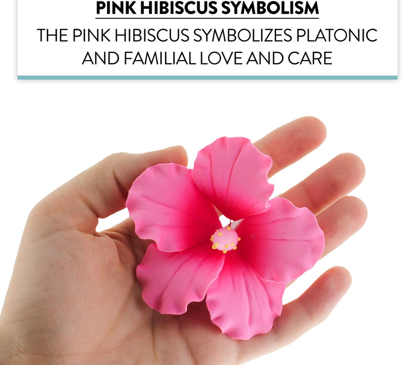 Hibiscus Sugar Cake Flowers, Pink Tropical Sugar Flowers, by Global Sugar Art