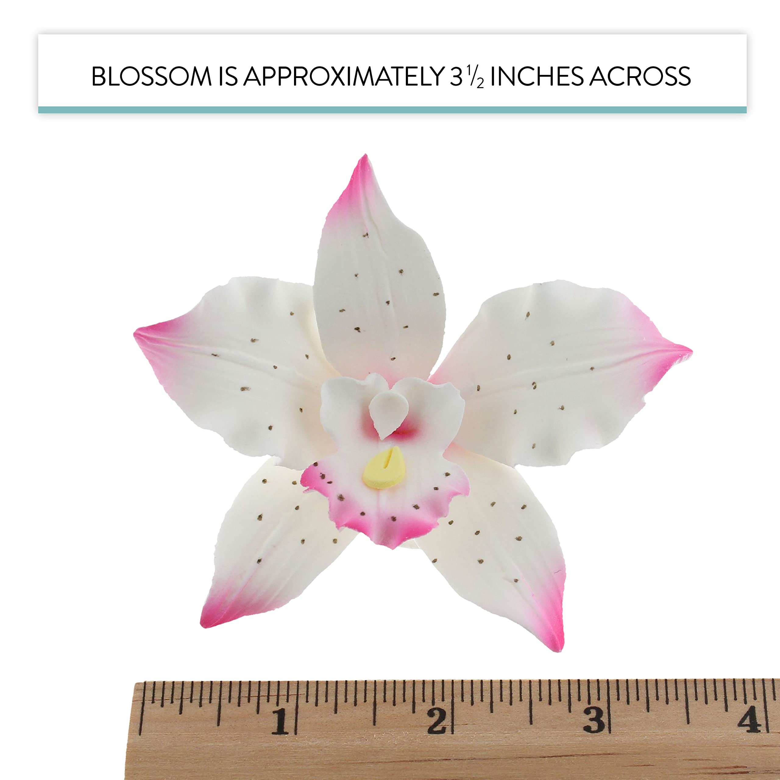 Orchid Sugar Cake Flowers, Brassavola Style Orchids, by Global Sugar Art, 3 Count, Pink