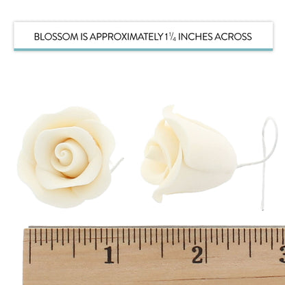 White Shrub Rose, Wired, 1.25-inch, 32 Count