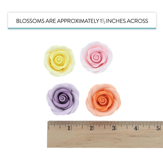 Assorted Edible Roses, Premium, 1.5-inch, 12 Count