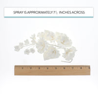 Flower Blossom Spray, Gum Paste Sugar Flowers for Cake Decorating, White Cherry Blossoms with Leaves