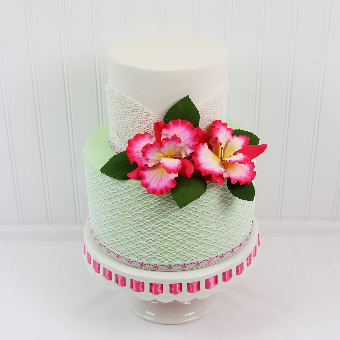 Dutch Iris Sugar Cake Flower, Cake Topper by Global Sugar Art, Pink