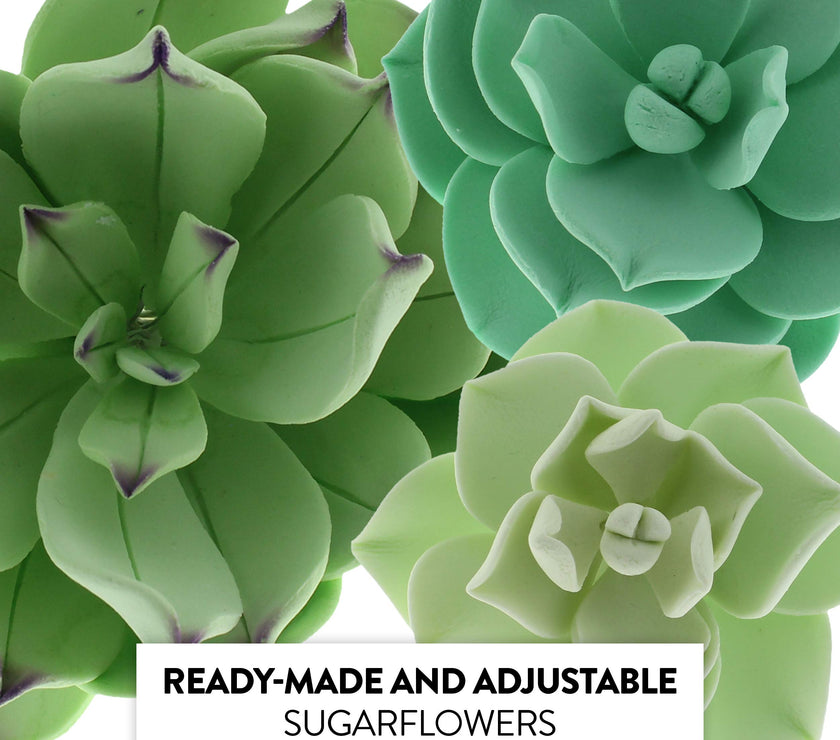 Global Sugar Art Succulents Sugar Cake Flowers, Garden Variety, by Chef Alan Tetreault