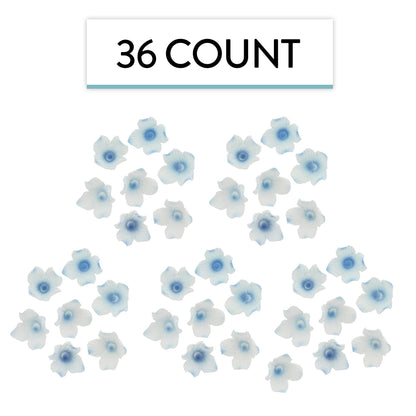 Blue Hydrangea Flowers, Unwired, 1-inch, 36 Count